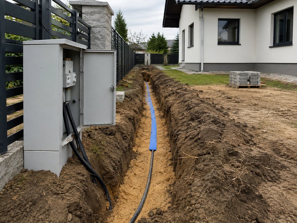 Instalacja zasilająca prowadzona do domu jednorodzinnego